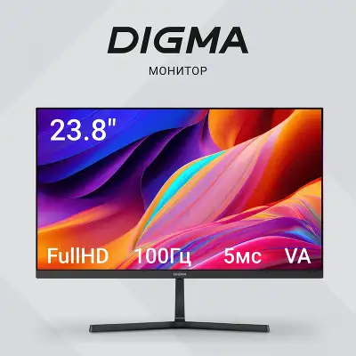 Монитор Digma 23.8" Progress 24P404F черный IPS LED 5ms 16:9 HDMI M/M матовая 250cd 178гр/178гр 1920x1080 100Hz VGA FHD 3.0кг