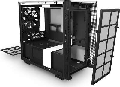 Корпус NZXT H210 Black/white, белый, mini-ITX, Без БП (CA-H210B-W1)