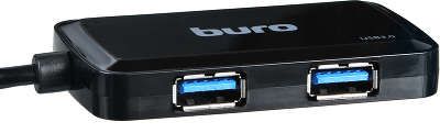 Концентратор Buro BU-HUB4-U3.0-S, 4xUSB 3.0, черный