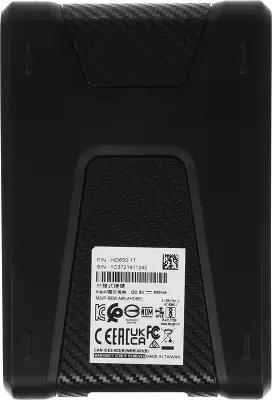 Внешний жесткий диск 1Tb [AHD650-1TU31-CBK] (HDD) ADATA DashDrive Durable HD650