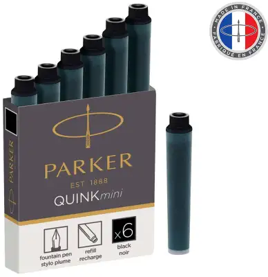 Картридж Parker Quink Z17 Mini (CW1950407) черные чернила для ручек перьевых (6шт)