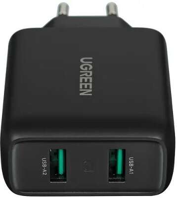 Зарядное устройство UGREEN CD161 (10216) USB-A QC 3.0 36W Fast Charger EU. Цвет: черный