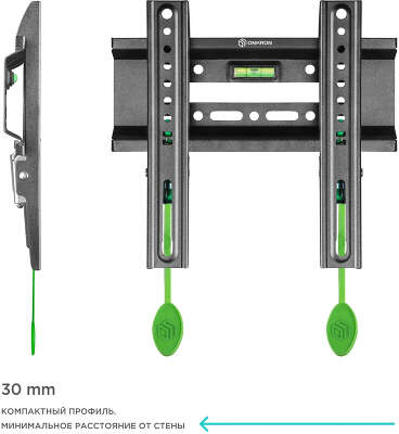 Кронштейн для телевизора Onkron FM1 черный 17"-43" макс.30кг настенный фиксированный