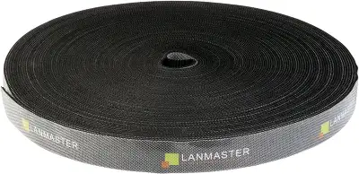 Хомут-липучка Lanmaster LAN-VCM30M-BK 30000x20мм (упак:1шт) нейлон/полиэтилен внутри помещений черный