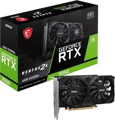 Видеокарта MSI nVidia GeForce RTX 3050 VENTUS 2X 6G OC 6Gb DDR6 PCI-E HDMI, 3DP