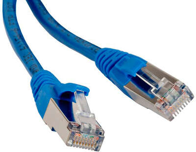 Патч-корд Hyperline PC-LPM-STP-RJ45-RJ45-C5e-0.5M-LSZH-BL PC-LPM-STP-RJ45-RJ45-C5E-0.5M F/UTP RJ-45 вил.-вилка RJ-45 кат.5E 0.5м синий LSZH 26AWG