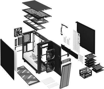 Корпус Fractal Design DEFINE 7, черный/белый, E-ATX, Без БП (FD-C-DEF7A-04)