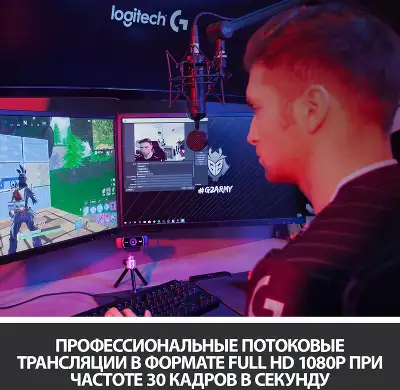 Камера Web Logitech Pro Stream C922 черный 3Mpix (1920x1080) USB2.0 с микрофоном (960-001089)