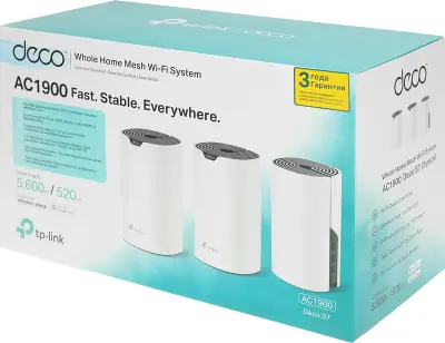 Mesh система TP-LINK Deco S7, 802.11a/b/g/n/ac/ax, 2.4/5ГГц (3-pack)