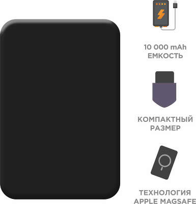 Мобильный аккумулятор Solove Mi W12 Pro 10000mAh QC3.0/PD3.0/PE2.0 20W 3A USB-C черный (W12 PRO BLACK RUS)