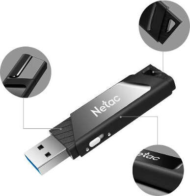 Флеш Диск Netac 32Gb U336 NT03U336S-032G-30BK USB3.0 черный