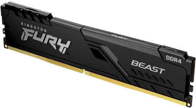 Память DDR4 8Gb 3200MHz Kingston KF432C16BB/8 Fury Beast Black RTL Gaming PC4-25600 CL16 DIMM 288-pin 1.35В single rank с радиатором Ret