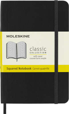 Блокнот Moleskine CLASSIC SOFT QP612 Pocket 90x140мм 192стр. клетка мягкая обложка черный