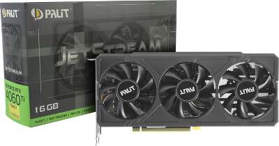 Видеокарта Palit NVIDIA nVidia GeForce RTX 4060Ti JetStream 16Gb DDR6 PCI-E HDMI, 3DP