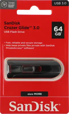 Флеш Диск Sandisk 64Gb Cruzer Glide SDCZ600-064G-G35 USB3.0 черный