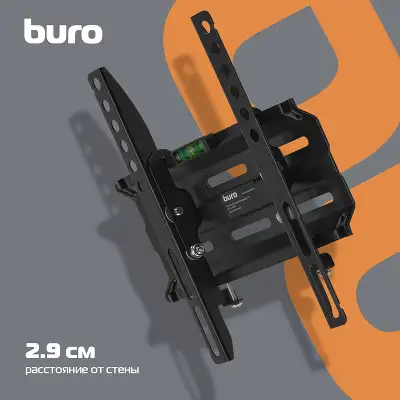 Кронштейн для телевизора Buro TL1S черный 15"-48" макс.25кг настенный наклон