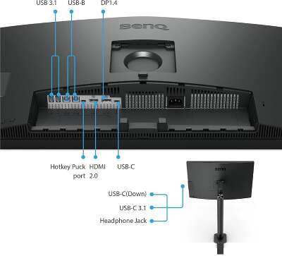 Монитор 27" BenQ PD2705UA IPS UHD HDMI, DP, USB Type-C USB-Hub