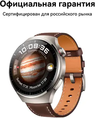 Смарт-часы Huawei Watch 4 Pro Medes-L19L 1.5" AMOLED корп.серебристый рем.темно-коричневый разм.брасл.:140-210мм (55020APB)