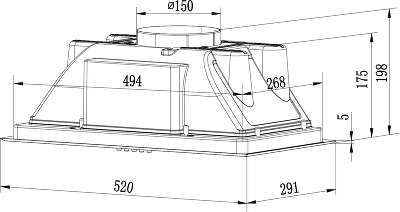 Вытяжка встраиваемая Weissgauff BOX 850 WH белый управление: кнопочное (1 мотор)