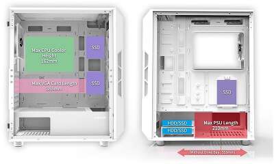 Корпус Zalman I3 NEO WHITE, белый, ATX, без БП (I3 NEO WHITE)