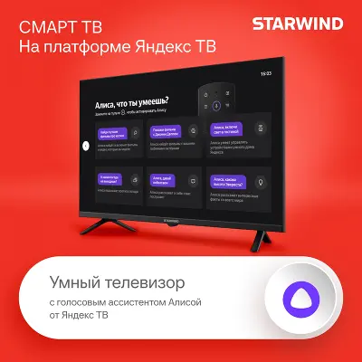 Телевизор 32" StarWind SW-LED32SG305 HD HDMIx2, USBx1