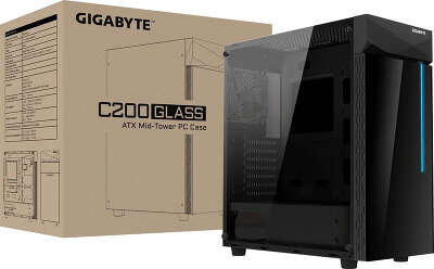 Корпус GIGABYTE GB-C200G, черный, ATX, без БП (28300-GC20G-1CKR)