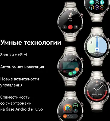 Смарт-часы Huawei Watch 4 Pro Medes-L19L 1.5" AMOLED корп.серебристый рем.темно-коричневый разм.брасл.:140-210мм (55020APB)